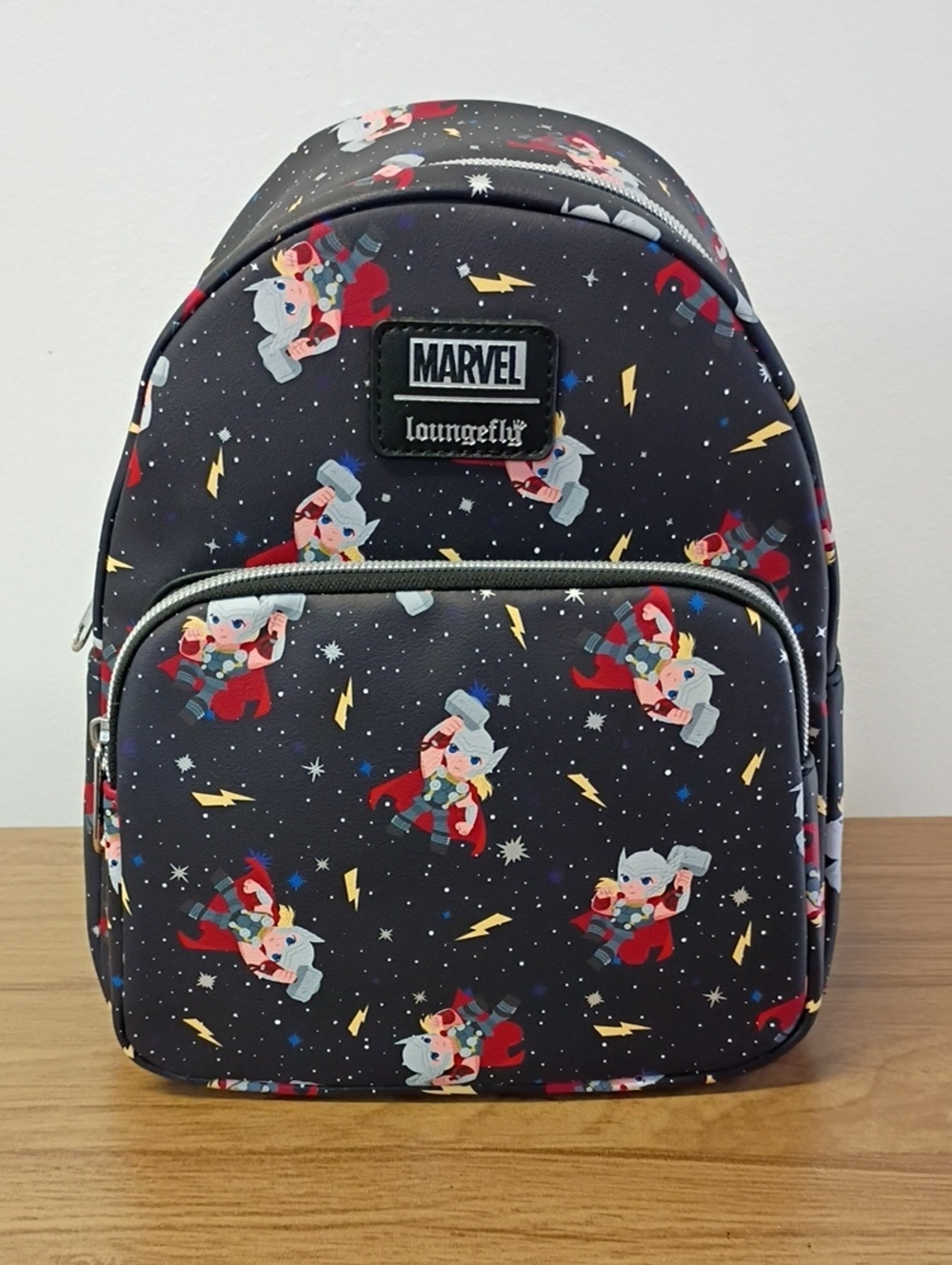 Marvel Loungefly Thor Backpack Chibi Thor Lightning Print